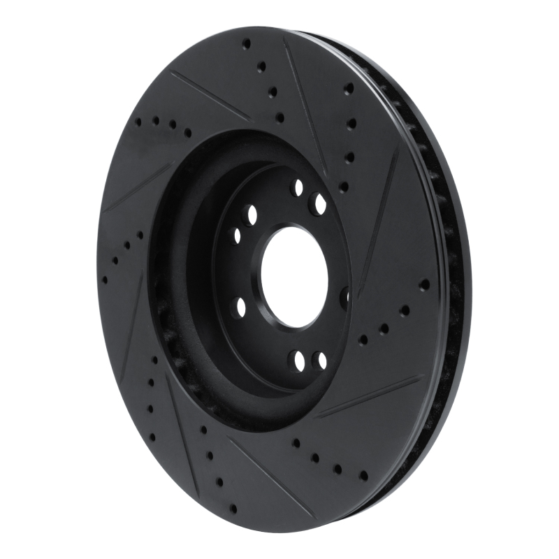 Mercedes-Benz SL500 Brake Rotor (1) - Right Front - R1 Concepts - Drilled & Slotted - Black - `94-`02